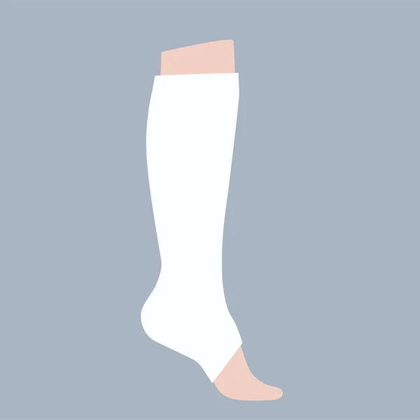 Gypsum Bandage Human Leg Fracture Broken Injured Ankle Healthcare Concept — Vetor de Stock