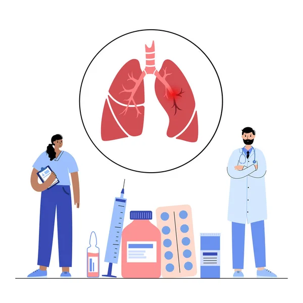Embolie Pulmonaire Consultation Rendez Vous Avec Médecin Clinique Thrombose Veineuse — Image vectorielle