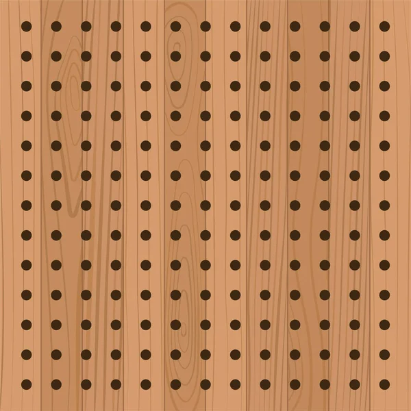 Pegboard Perforated Wooden Hardboard Brown Board Spaced Holes Wood Textured — Vector de stock