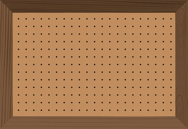 Pegboard Perforated Wooden Hardboard Brown Board Spaced Holes Wood Textured — Vettoriale Stock