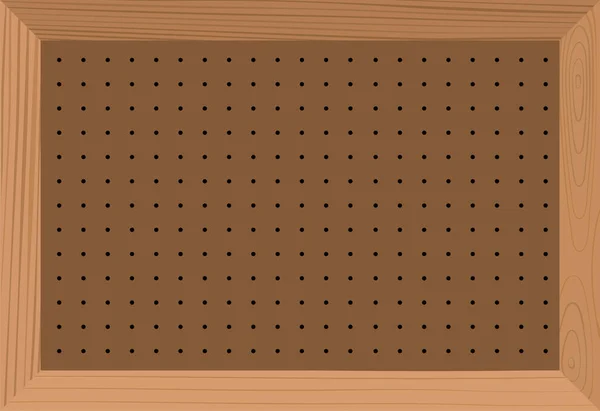 Pegboard Perforated Wooden Hardboard Brown Board Spaced Holes Wood Textured — Vettoriale Stock