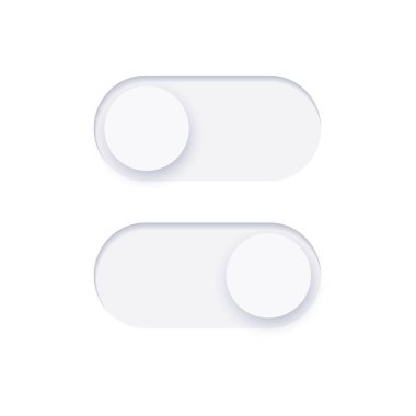 Switch element button. Enable disable toggle symbol. On off mode icon for application. Active, inactive or power digital indicator. Frontend control realistic vector illustration on white background..