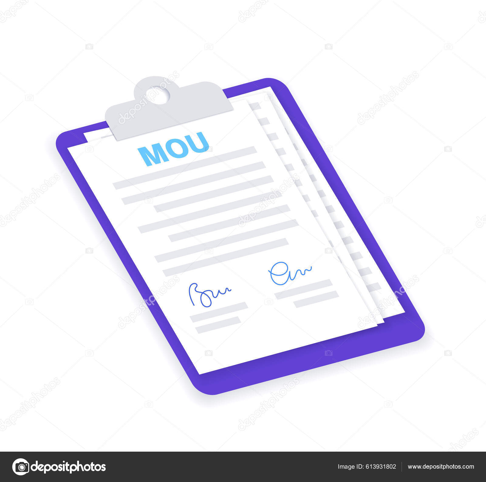 Memorándum Entendimiento Del Concepto Documento Con Texto Sello