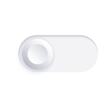 Switch element button. Enable disable toggle symbol. On off mode icon for application. Active, inactive or power digital indicator. Frontend control realistic vector illustration on white background..