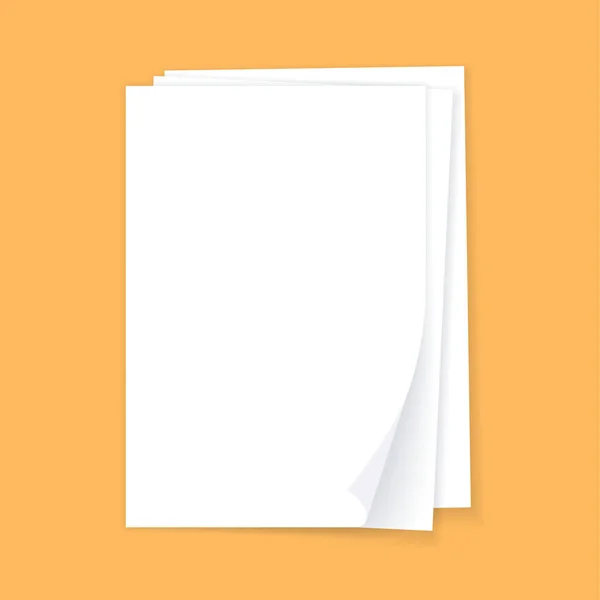 Κενές Σελίδες Ρεαλιστικός Σωρός Εγγράφων Λευκά Καθαρά Γράμματα Λευκό Μητρώο — Διανυσματικό Αρχείο