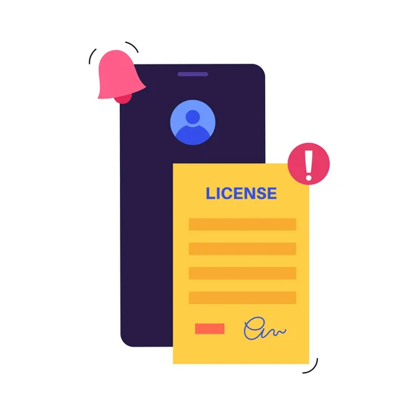 Authenticatie Mislukt Vergunning Geweigerd Geweigerd Ondertekening Document Procedure Online Smartphone — Stockvector