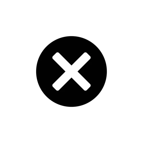 Kruispictogram Concept Ontken Het Pictogram Afwijzingsbord Zwart Afscheidssymbool Mislukte Test — Stockvector
