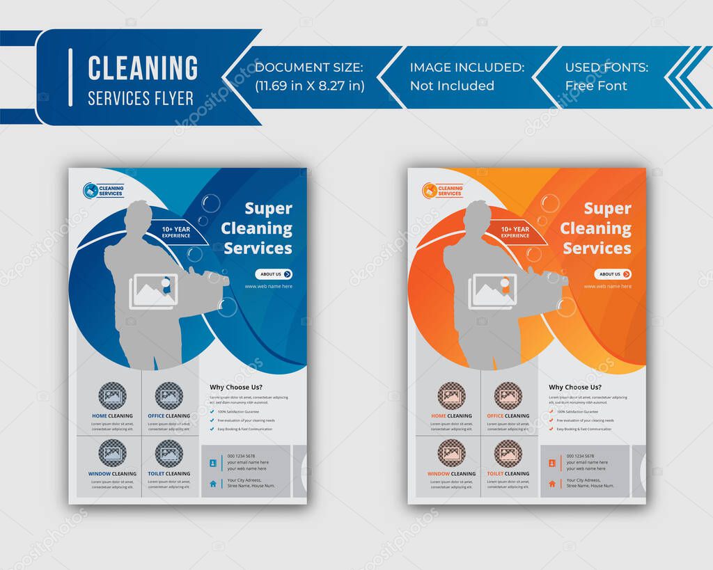 cleaning services business flyer, cleaning services poster template Design
