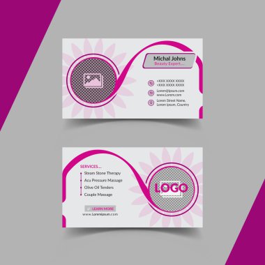 eps dosyasındaki boş vektörde güzellik spa kartı tasarım şablonu