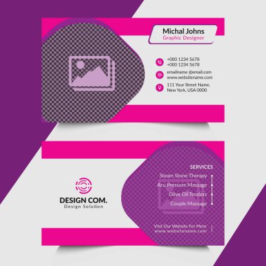 Güzellik kartviziti şablonu, kaplıca kartı şablonu ve illüstratördeki doğal kartvizit tasarımı