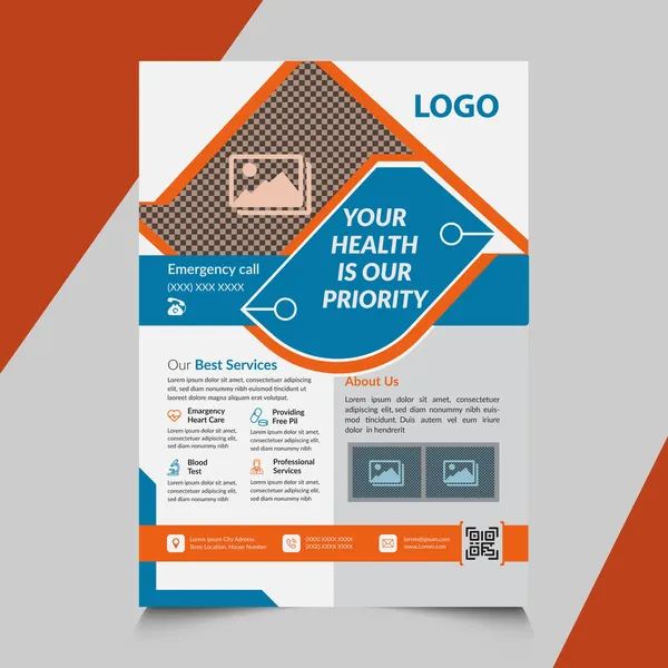 Medizinische Flyer Design Gesundheitswesen Flyer Vorlage Design Vektor Datei Illustrator — Stockvektor