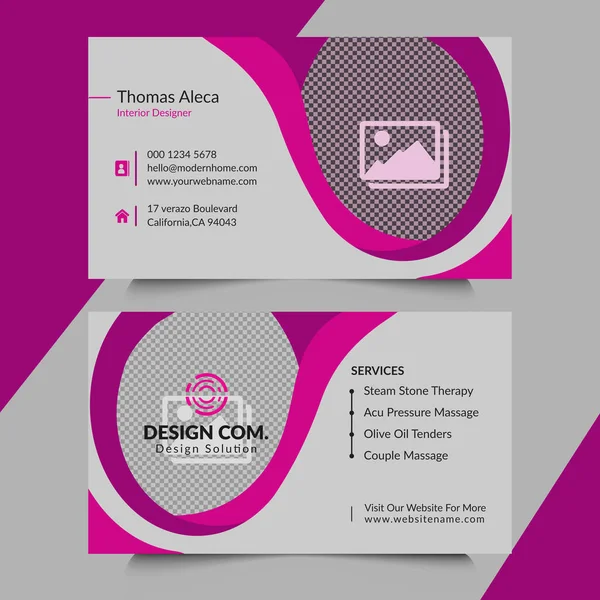 Beauty Business Card Template Spa Business Card Template Design Illustrator — Stock Vector