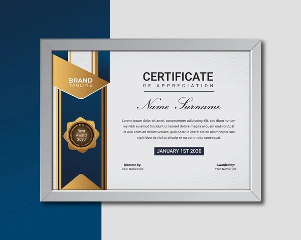 Certificate Template Luxury Frame Pattern Design — Vettoriale Stock