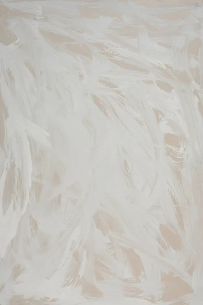 ベージュ地に大きな白い絵の具のストローク — ストック写真