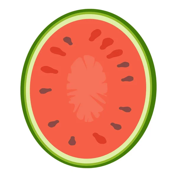 Vista Superior Sandía Icono Vector Dibujos Animados Rebanada Fruta Salpicadura — Vector de stock