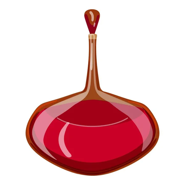 Červená Tekutá Láhev Ikona Karikatura Vektor Kosmetický Přípravek Parfém Kamélie — Stockový vektor