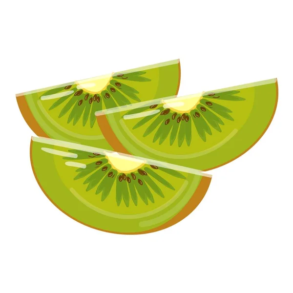 Verde Kiwi Icono Vector Dibujos Animados Comida Exótica Alimentos Ecológicos — Vector de stock