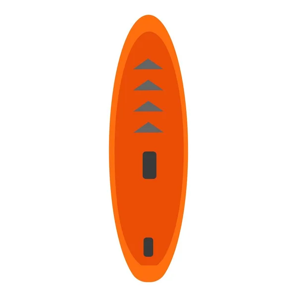 Red Surfboard Ikona Karikatura Vektor Surfovací Prkno Dřevěný Longboard — Stockový vektor