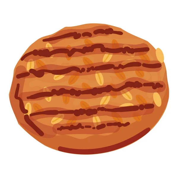 Burger Cotlet Icon Cartoon Vector Cheese Bun Meat Food — Stock Vector