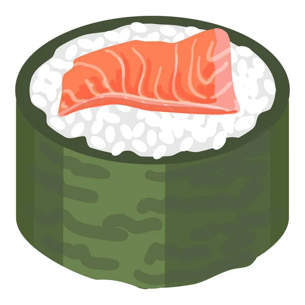 Asian Sushi Icon Cartoon Vector Roll Food Caviar Dish — Stock Vector