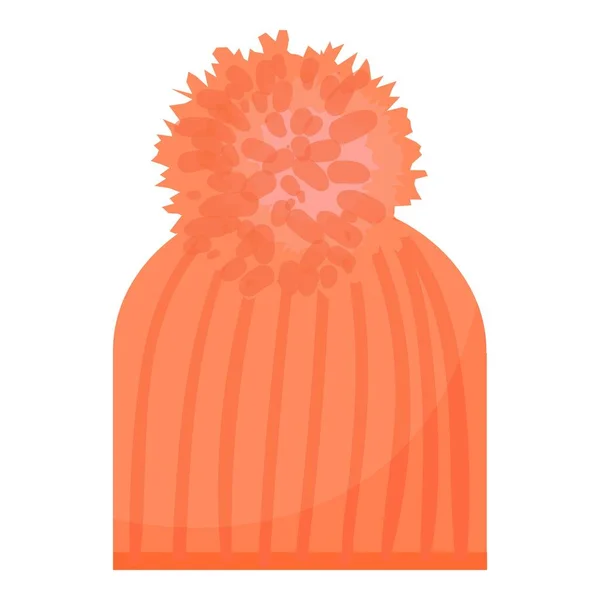 Naranja Sombrero Invierno Icono Vector Dibujos Animados Gorra Bufanda Otoño — Vector de stock