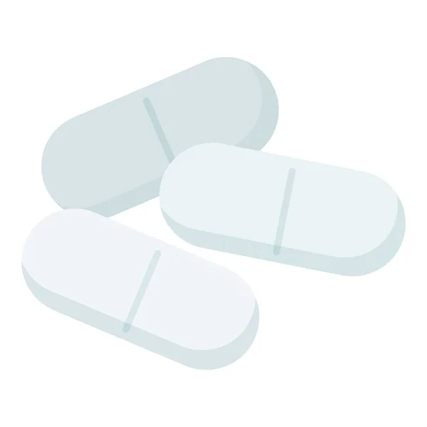 Bílý Kreslený Vektor Ikon Pilulky Studený Pacient Zdravotní Chřipka — Stockový vektor