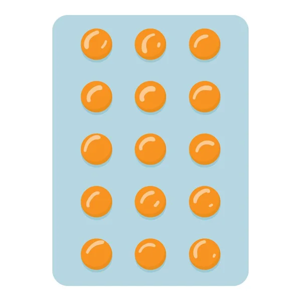 Antibiotisk Förpackning Ikon Tecknad Vektor Medicintablett Läkemedelsblister — Stock vektor
