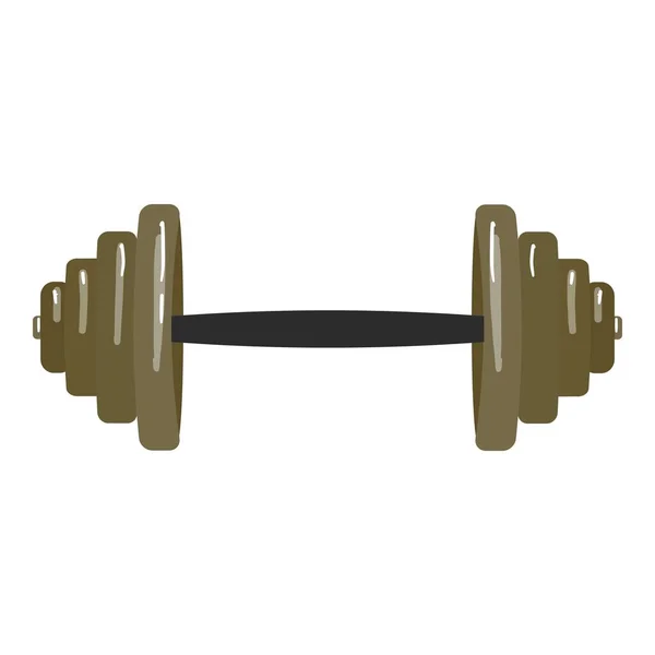 Gym Barbell Icon Cartoon Vector Dumbbell Equipment Sport Muscle — Stock Vector