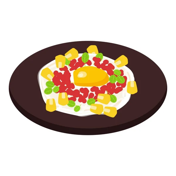 Huevo Alimento Icono Vector Dibujos Animados Comida Picante Alimentos Tradicionales — Vector de stock