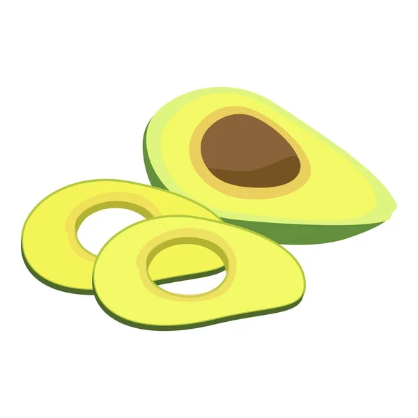 Geschnittene Avocado Symbol Cartoon Vektor Mexikanisches Essen Würzige Salsa — Stockvektor