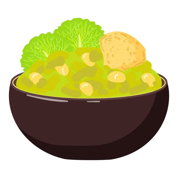 Green Spicy Salad Icon Cartoon Vector Mexican Food Taco Meal — Stock Vector