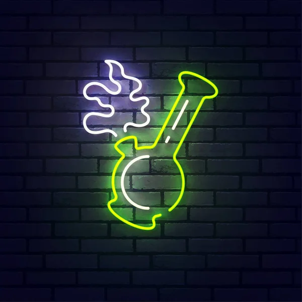 Bong neonová cedule, světlý plakát, světlý prapor. Logo Bong neon, znak a štítek. Vektorová ilustrace — Stockový vektor