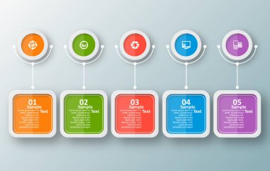 vektör soyut 3d kağıt bilgi elemanları. İş bilgileri