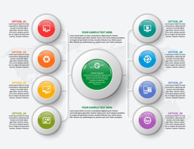 vektör soyut 3d kağıt bilgi elemanları. İş bilgileri