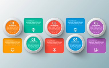 vektör soyut 3d kağıt bilgi elemanları. İş bilgileri