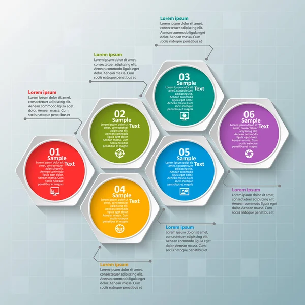Vektor Absztrakt Papír Infografikai Elemek Hexagon Infografika Méhsejt Design — Stock Vector