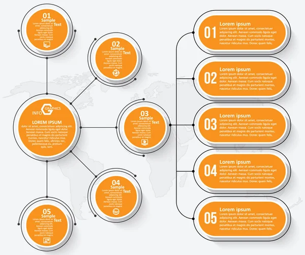 Vector Abstract Paper Infographic Elements Business Infographics — Stock Vector