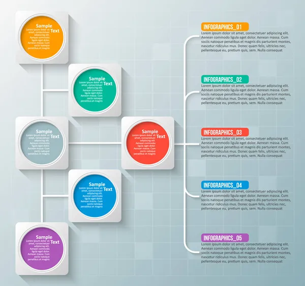 Vector Abstracto Papel Infografía Elements Business Infografías — Archivo Imágenes Vectoriales