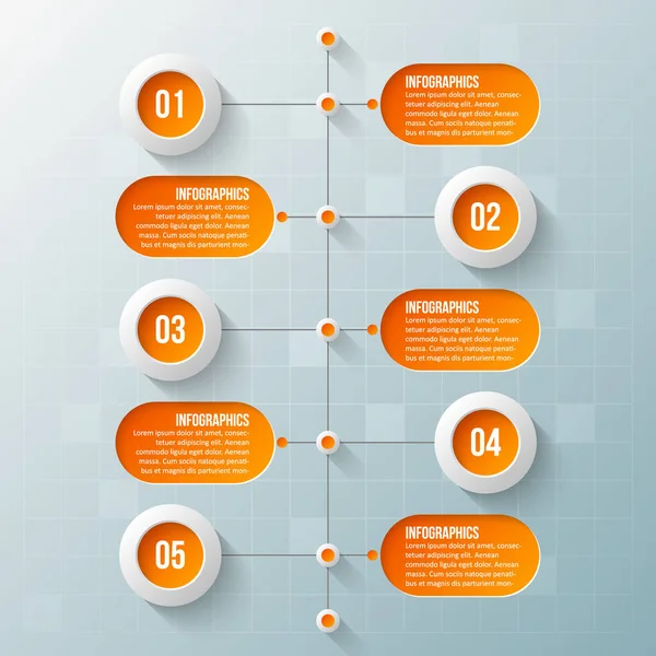 Vektor Absztrakt Papír Infografikai Elemek Üzleti Infografika — Stock Vector