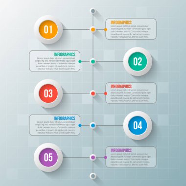 vektör soyut 3d kağıt bilgi elemanları. İş bilgileri