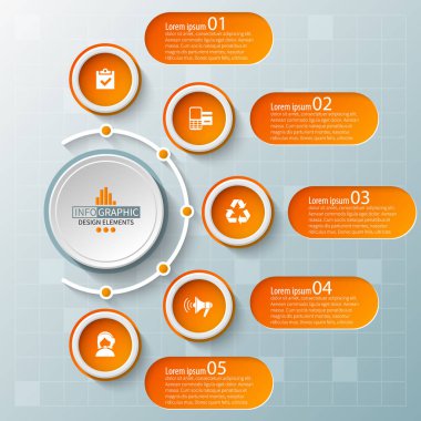 vektör soyut 3d kağıt bilgi elemanları. İş bilgileri