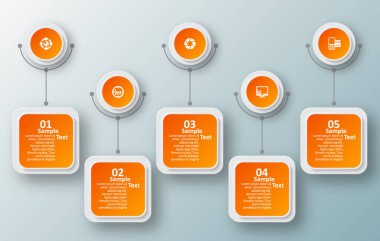 vektör soyut 3d kağıt bilgi elemanları. İş bilgileri