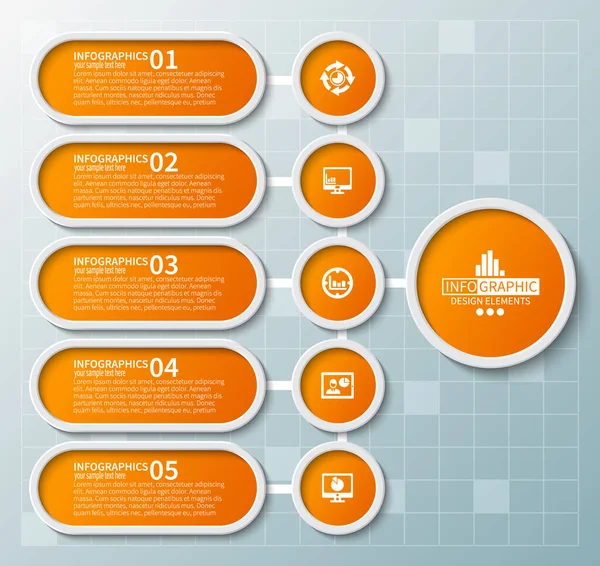 Elementi Infografici Vettoriali Astratti Carta — Vettoriale Stock