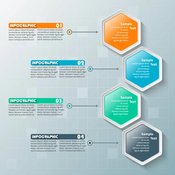 Elementi Infografici Vettoriali Astratti Carta Infografica Esagonale Design Nido Ape — Vettoriale Stock