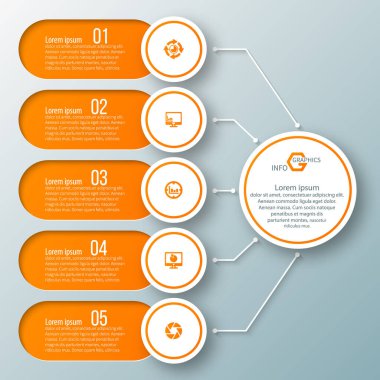 vektör soyut 3d kağıt bilgi elemanları. İş bilgileri