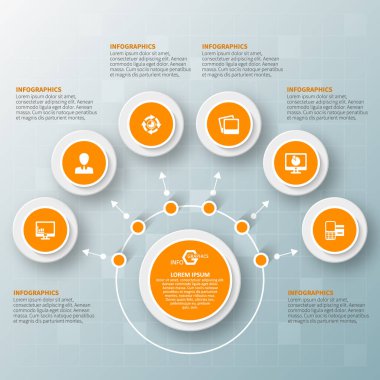 vektör soyut 3d kağıt bilgi elemanları. İş bilgileri