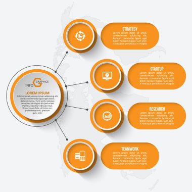 vektör soyut 3d kağıt bilgi elemanları. İş bilgileri