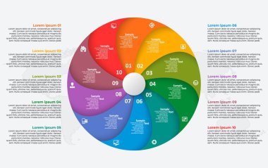vektör soyut 3d kağıt bilgi elemanları. Dairesel bilgi grafikleri
