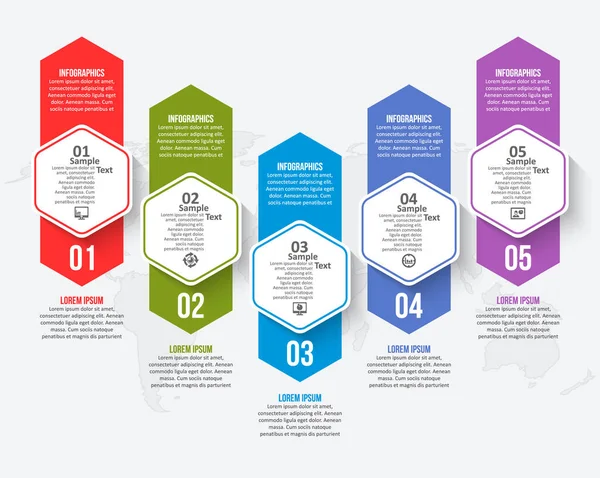 Vector Abstract Papier Infographic Elements Hexagon Infographics Honingraat Ontwerp — Stockvector