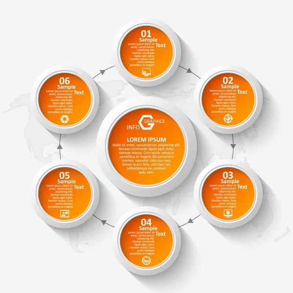 Vecteur Abstrait Papier Éléments Infographiques Infographies Circulaires Illustration De Stock